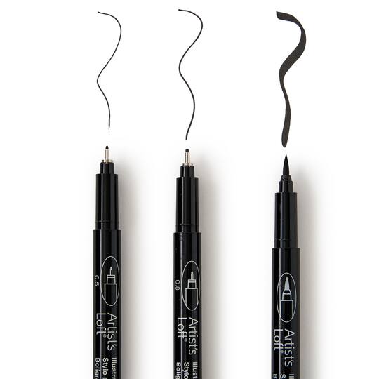 6 Packs: 8 ct. (48 total) Multi Tip Black Illustration Pen Set by Artist's Loft™